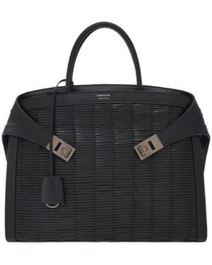 Ferragamo Hug Briefcase (S) - Black