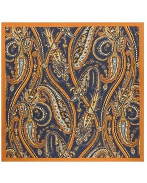 Etro Silk Scarf With Paisley Motif - Metallic