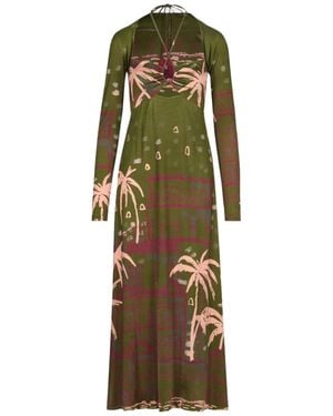 Johanna Ortiz Eternal Tropical Ankle Dress - Green