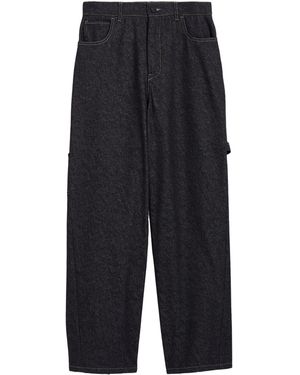 Max Mara Logo Patch Wide-Leg Jeans - Black