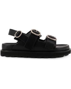 Jil Sander Buckled Ankle-Strap Sandals - Black