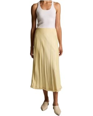 Vince Raw-Edge Satin Skirt - Metallic