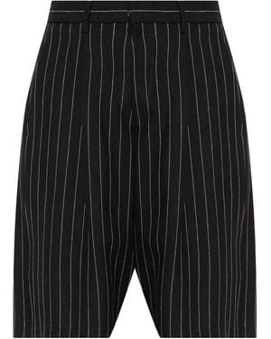 R13 Pinstripe Bermuda Shorts - Black