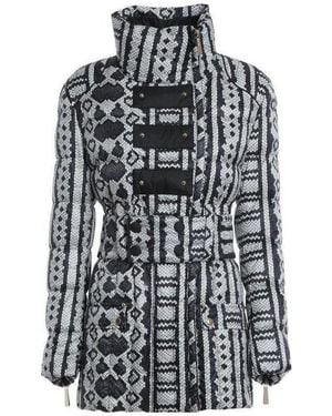 Just Cavalli Snake Print Down Jacket - Black