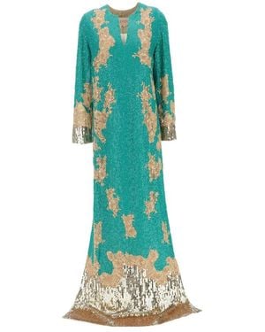 Valentino Sequin-Embellished Gown - Green