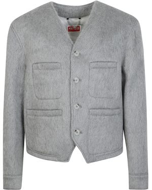 KENZO Collarless Jacket - Grey