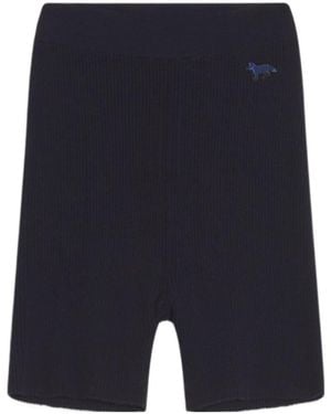 Maison Kitsuné Ribbed Shorts - Blue