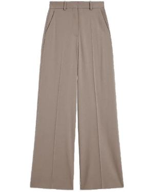 JOSEPH Alana Wool-Blend Twill Wide-Leg Trousers - Grey