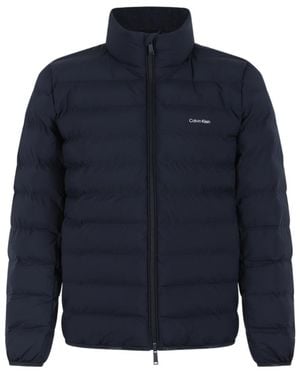 Calvin Klein Quilted Stand-Collar Down Jacket - Blue