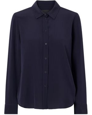 Nili Lotan Satin Long Sleeve Shirt - Blue