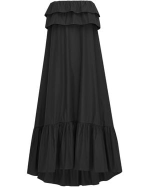 Saint Laurent Ruched Bustier Maxi Dress - Black