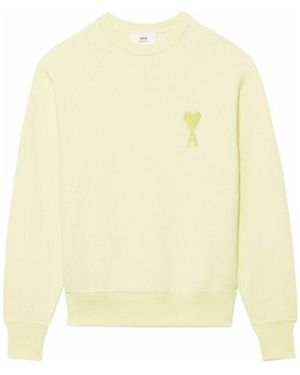 Ami Paris Crew-Neck Sweatshirt - Yellow