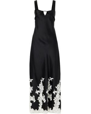 Jonathan Simkhai Lace-Trimmed Satin Maxi Dress - Black
