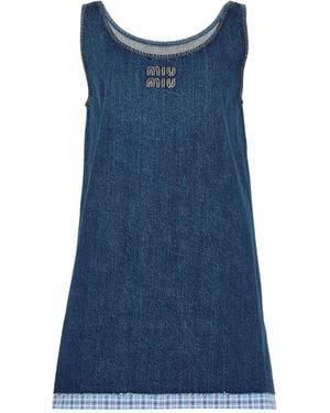 Miu Miu Round Collar Sleeveless Dress - Blue