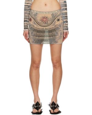 Jean Paul Gaultier Beige Soleil Miniskirt - Multicolour