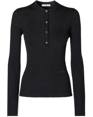 Fendi Sweater Wool Ribbed Sweater - Black
