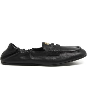 Miu Miu Round Head Loafer Shoes - Black
