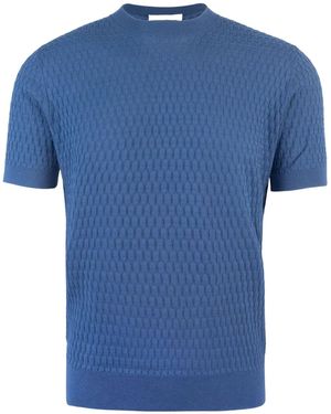 Paolo Pecora Short Sleeve Knit Jumper - Blue