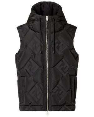 Fendi Ff Technical Fabric Gilet - Black