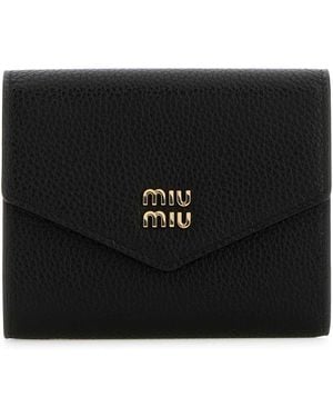 Miu Miu Leather Wallet - Black