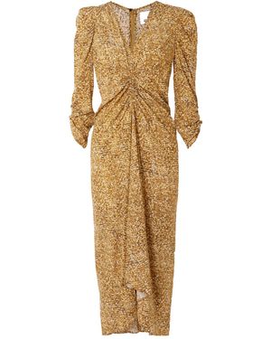 Isabel Marant Albini Printed Pleated Dress - Metallic