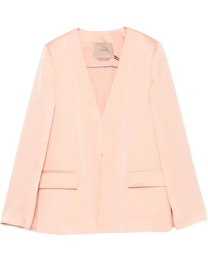 Twinset V-Neck Pockets Blazer - Pink