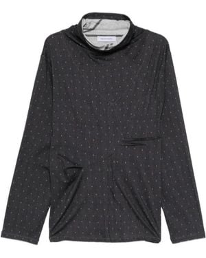 Kiko Kostadinov Draped Patterned Knitted Jumper - Black