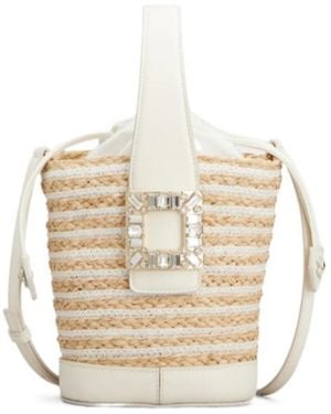 Roger Vivier Viv Skate Mini Bucket Bag - White