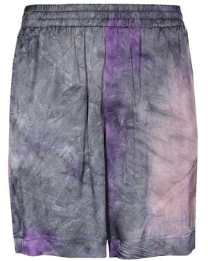 MSGM Tie-Dyed Elasticated Waistband Shorts - Blue