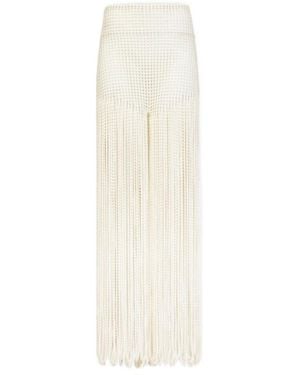 Alaïa Beaded Knit Trousers - White