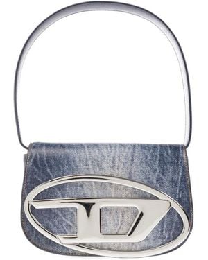 DIESEL 1Dr Denim Printed Shoulder Bag - Blue