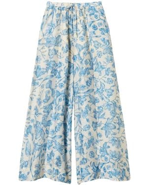 Twinset Floral-Print Palazzo Pants - Blue