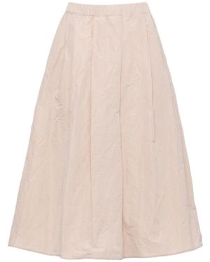 Antonelli Oreo Elastic-Waist Midi Skirt - Natural