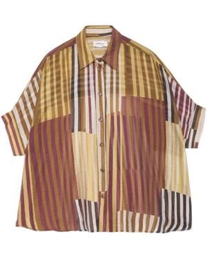 Ottod'Ame Striped Shirt - Brown