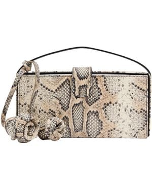 Magda Butrym Apolonia Snake-Effect Leather Clutch - Metallic