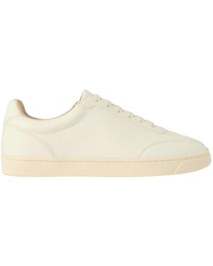 Brunello Cucinelli Logo Printed Round Toe Trainers - Natural