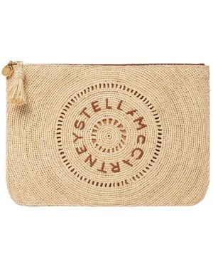 Stella McCartney Logo Clutch Pouch - Natural