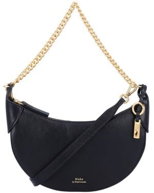 Polo Ralph Lauren Small Logo-Stamp Chained Crossbody Bag - Black