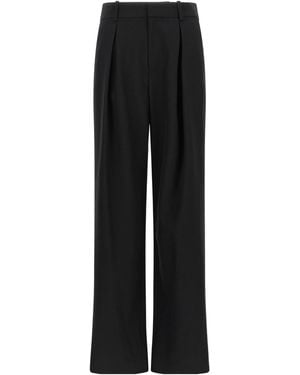 MM6 by Maison Margiela Mannequin Label Wool Blend Pleated Trousers - Black