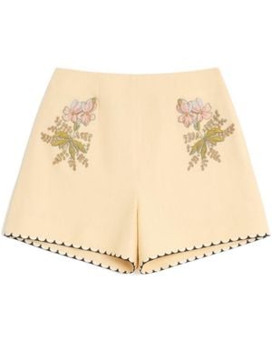 Valentino Embroidered Shorts - Natural