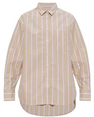 Lacoste Striped-Pattern Logo-Embroidered Shirt - Natural