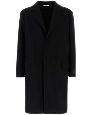 Valentino Single-Breasted Long-Sleeved Coat - Black