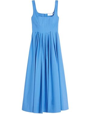 Sportmax Spxgiro Square Neck Sleeveless Midi Dress - Blue