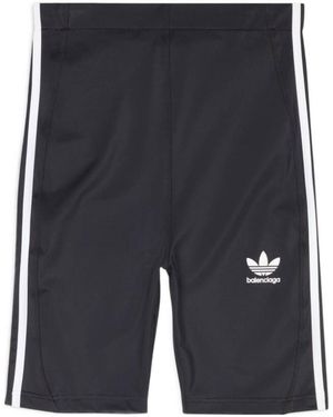 Balenciaga X Adidas Logo Printed Biker Shorts - Grey