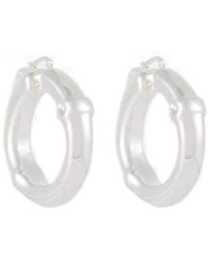 Jil Sander Small Bamboo Hoop Earrings - White