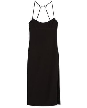 Gucci Silk Dress With Crystal Horsebit - Black