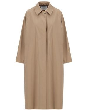 Harris Wharf London Balmacaan Lightweight Coat - Natural