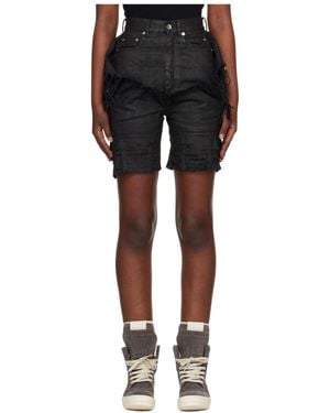 Rick Owens Denim Shorts With Belt Loops - Black