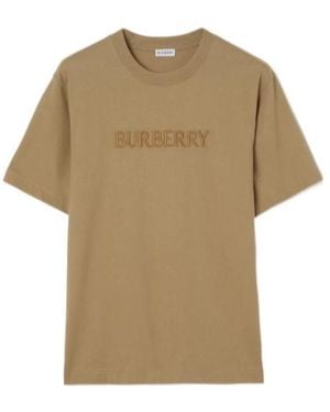 Burberry Logo Detail Cotton T-Shirt - Natural