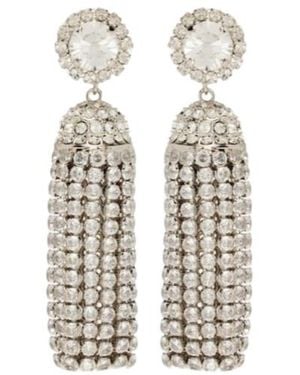 Rabanne Crystal-Embellished Drop Earrings - White